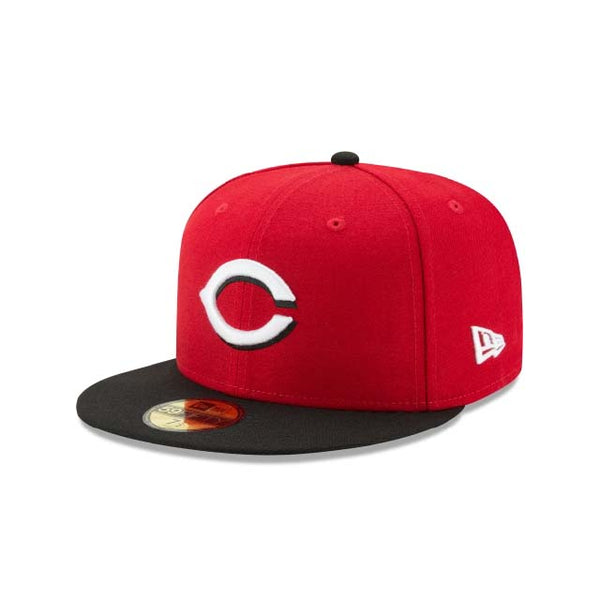 New Era Cincinnati Reds 59FIFTY Authentic Collection Hat Black/Red 7 3/4