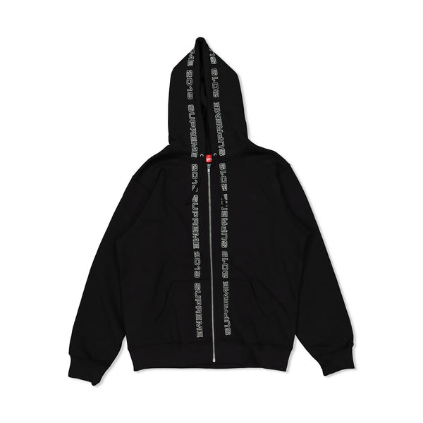 SUPREME SS19 TOPLINE ZIP UP HOODIE - BLACK – Custom