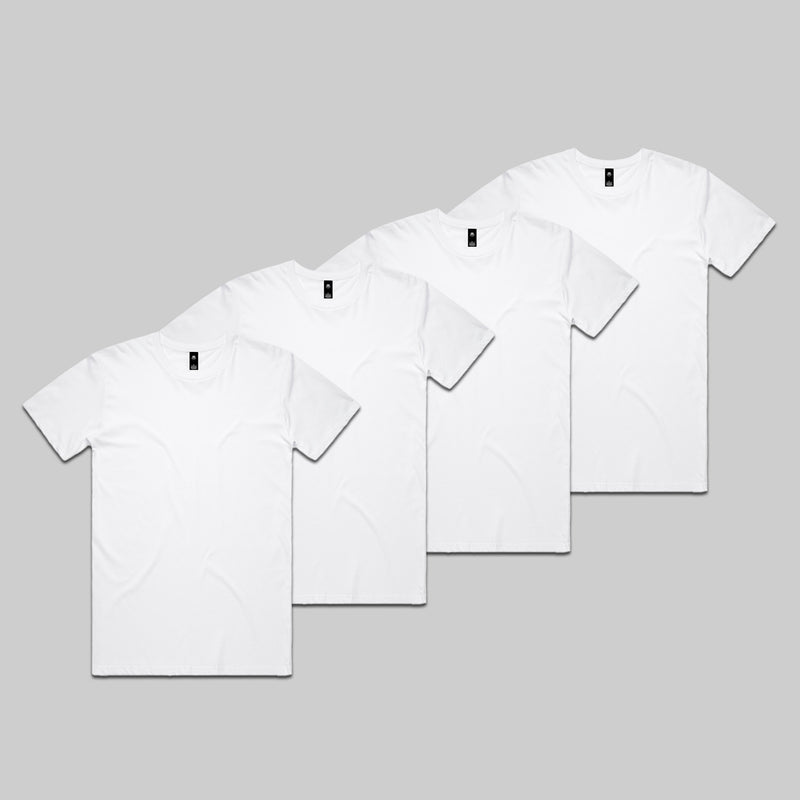 White Staple Tee Bundle | 4 Pack + Gift Box