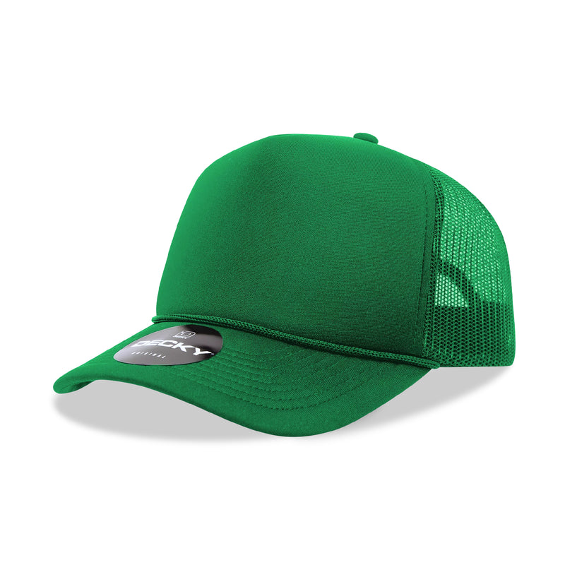 Decky Panel Mid Profile Structured Foam Trucker KELLY GREEN