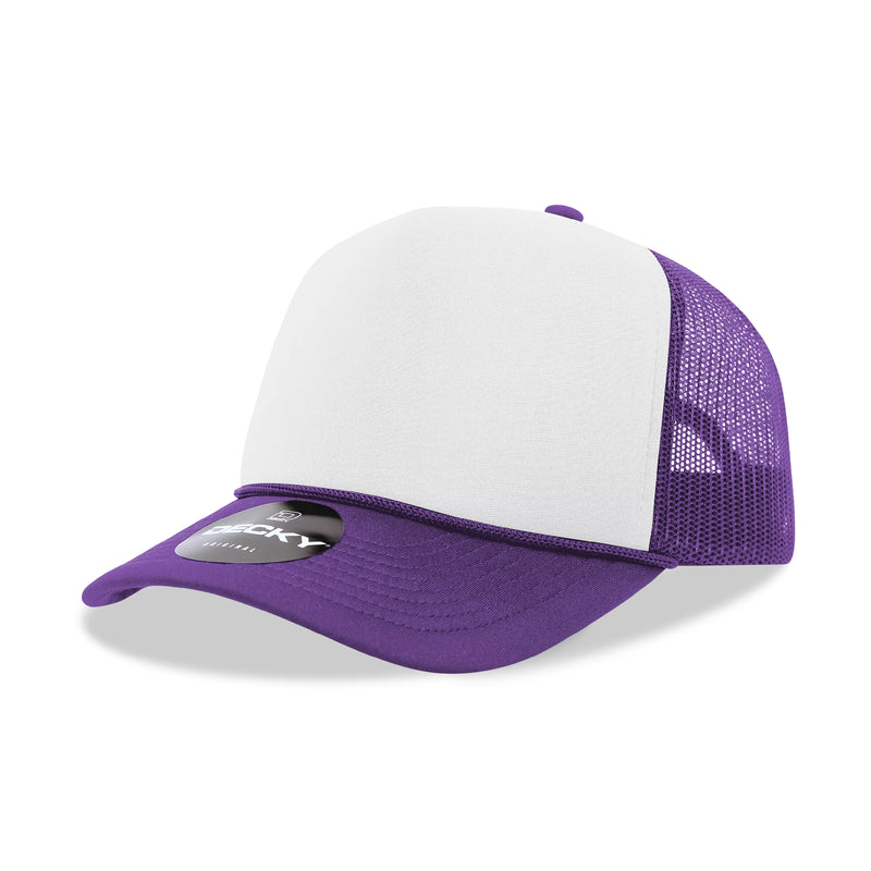 Decky Panel Mid Profile Structured Foam Trucker WHT-PURPLE