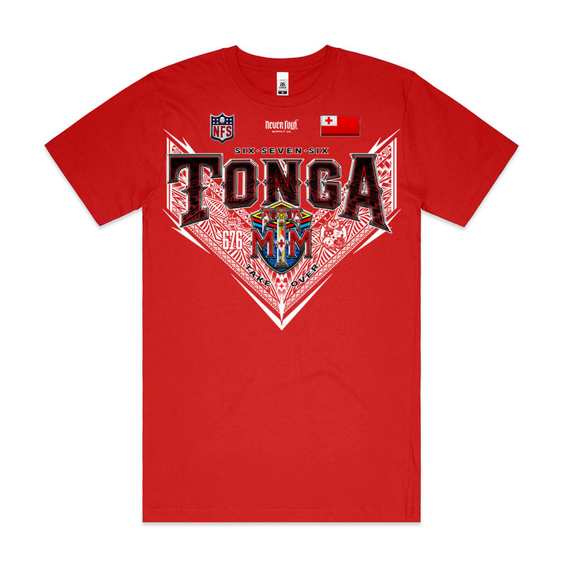 Tonga 676 V League_Block Tee RED SEA