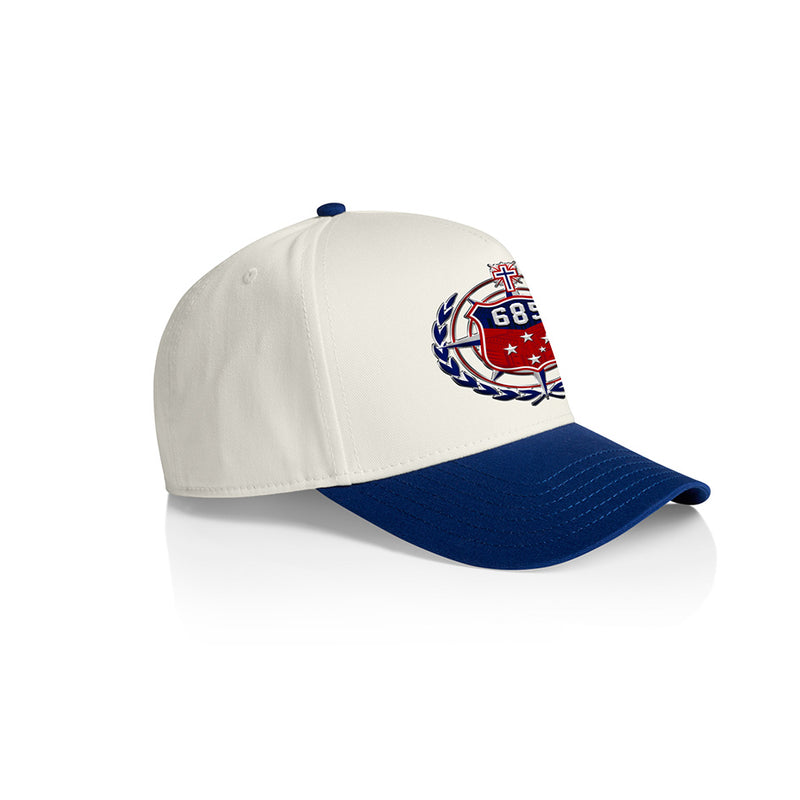 Samoa 685 Shield A-Frame Cap - 2TONE ROYAL-WHITE