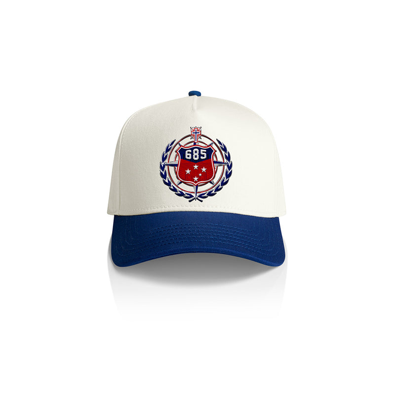 Samoa 685 Shield A-Frame Cap - 2TONE ROYAL-WHITE