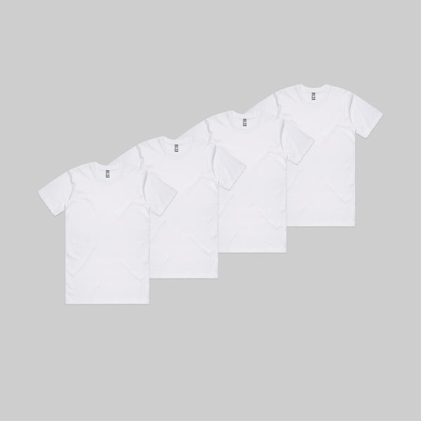 White Classic Tee Bundle | 4 Pack + Gift Box