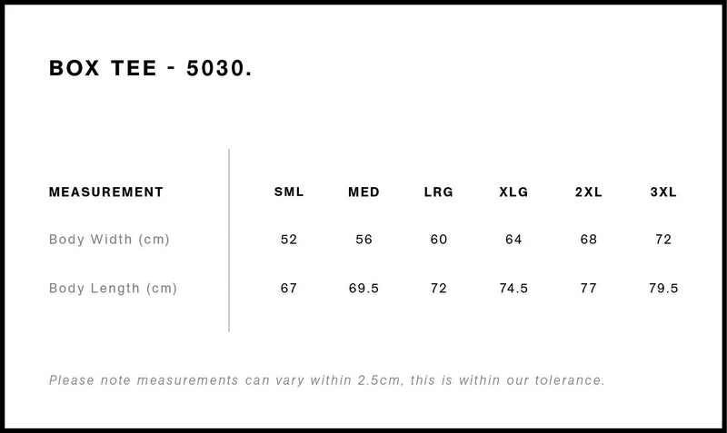 LET'S SIVA Core Range_ Adults Box Tee [shorter body length]