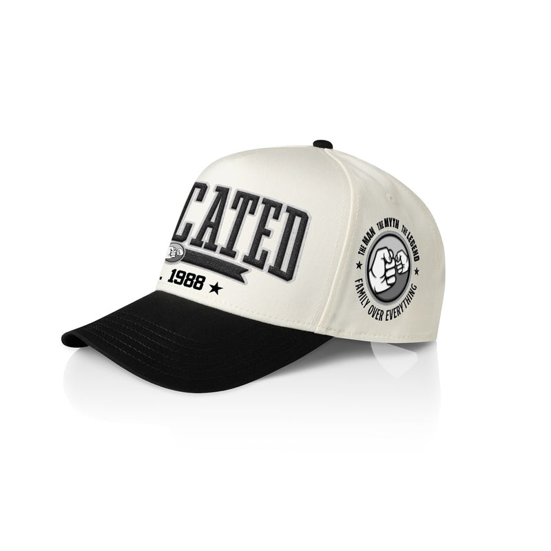 DADICATED COLLEGE STYLE_2TONE Printed Frame Cap with Custom Date + names on side panel