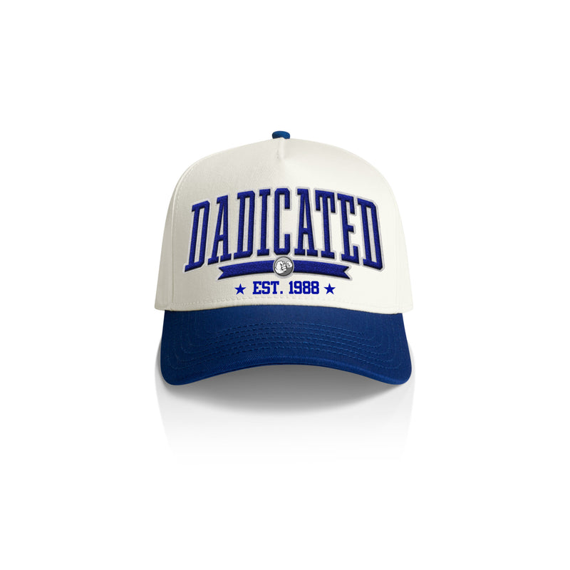DADICATED COLLEGE STYLE_2TONE Printed Frame Cap with Custom Date + names on side panel