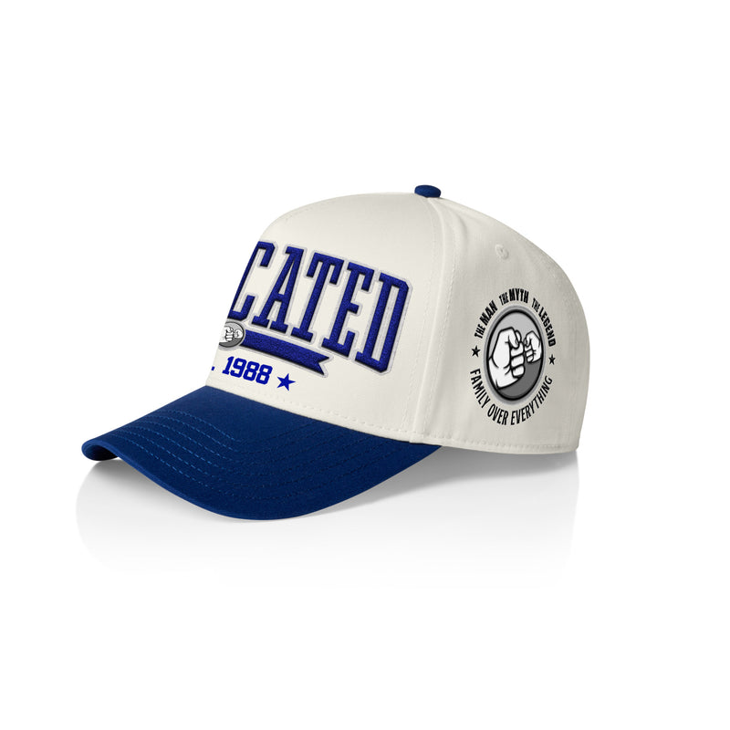 DADICATED COLLEGE STYLE_2TONE Printed Frame Cap with Custom Date + names on side panel