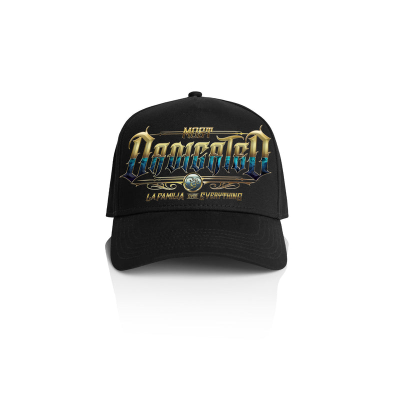 DADICATED LA FAMILIA STYLE_ Printed Frame Cap with Custom Date + names on side panel