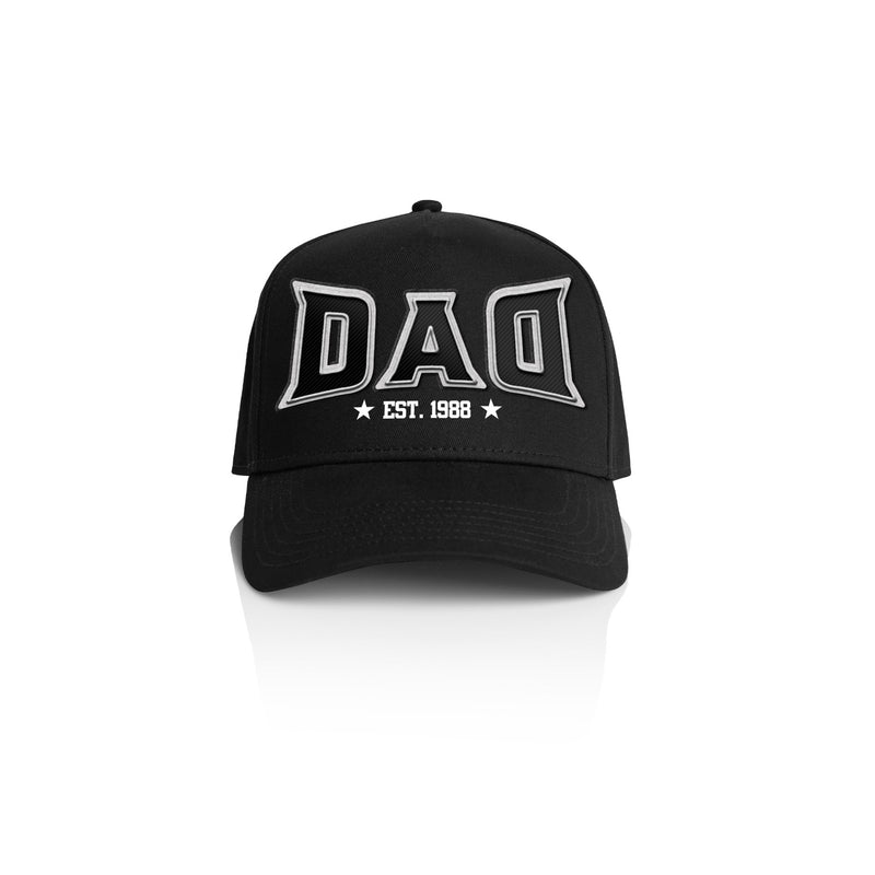DAD MMA STYLE_ Printed Frame Cap with Custom Date + names on side panel