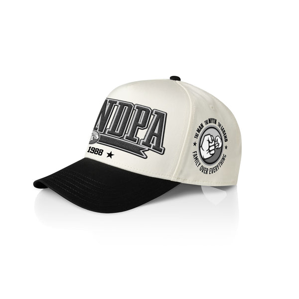 GRANDPA COLLEGE STYLE_2TONE Printed Frame Cap with Custom Date + names on side panel