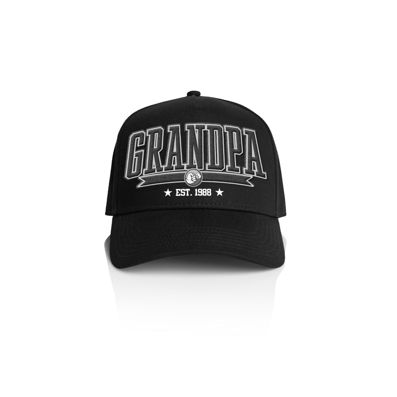 GRANDPA COLLEGE STYLE_ Printed Frame Cap with Custom Date + names on side panel