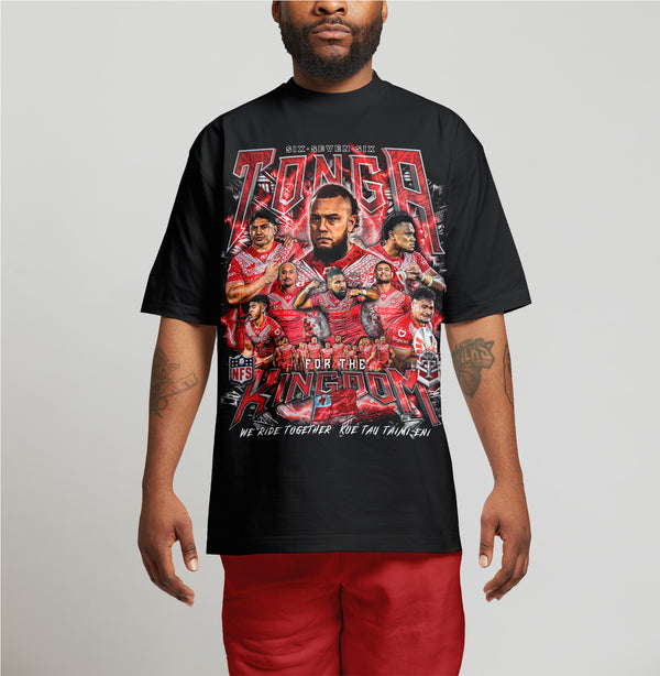 Tonga 676 Team Graphic Tee - BLACK_RED SEA