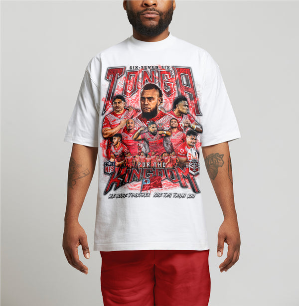 Tonga 676 Team Graphic Tee - WHITE_RED SEA