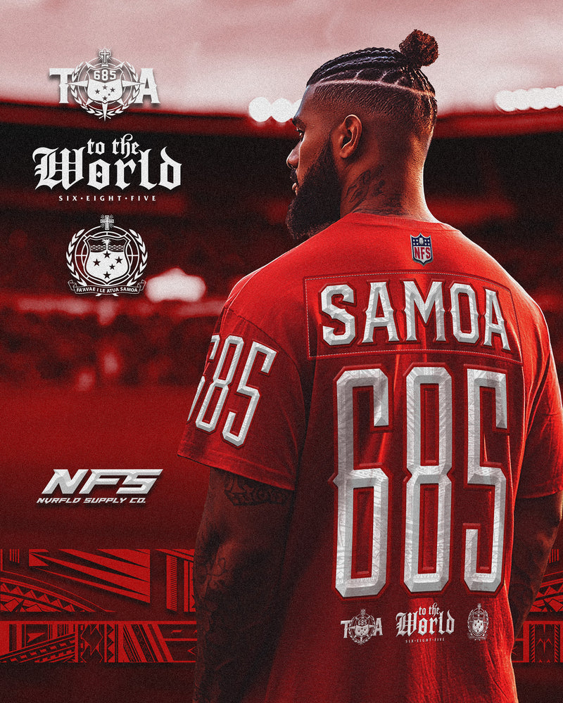 Samoa 685 NFL Grid Iron Tee | Super Heavyweight Oversize_RED