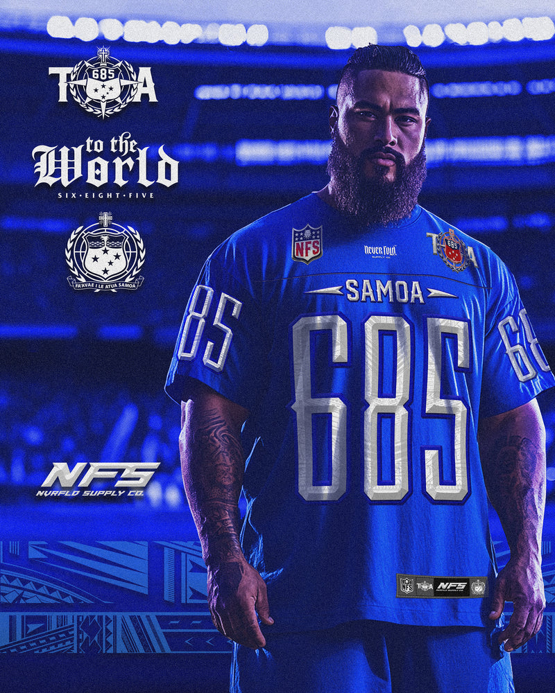 Samoa 685 NFL Grid Iron Tee | Super Heavyweight Oversize_ROYAL