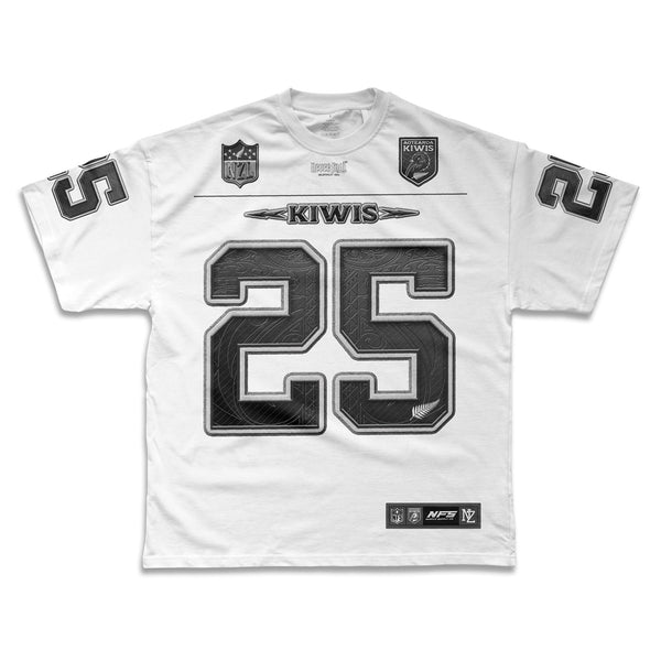 Kiwis 25 NFL Grid Iron Tee | Super Heavyweight Oversize_WHITE