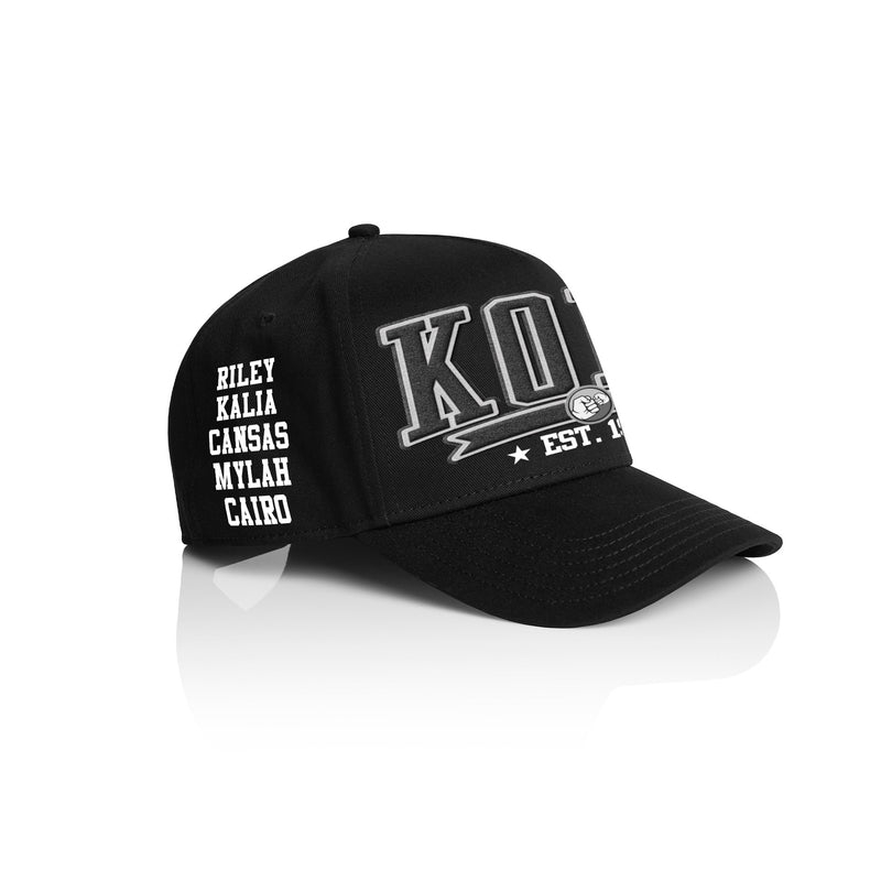 KORO COLLEGE STYLE_ Printed Frame Cap with Custom Date + names on side panel
