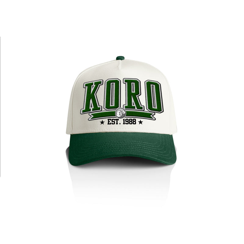 KORO COLLEGE STYLE_2TONE Printed Frame Cap with Custom Date + names on side panel