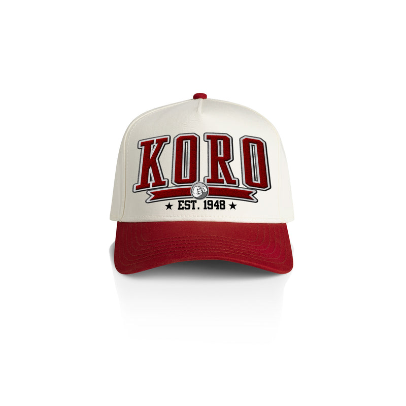 KORO COLLEGE STYLE_2TONE Printed Frame Cap with Custom Date + names on side panel