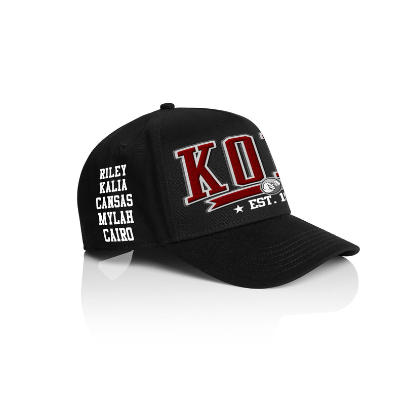 KORO COLLEGE STYLE_ Printed Frame Cap with Custom Date + names on side panel
