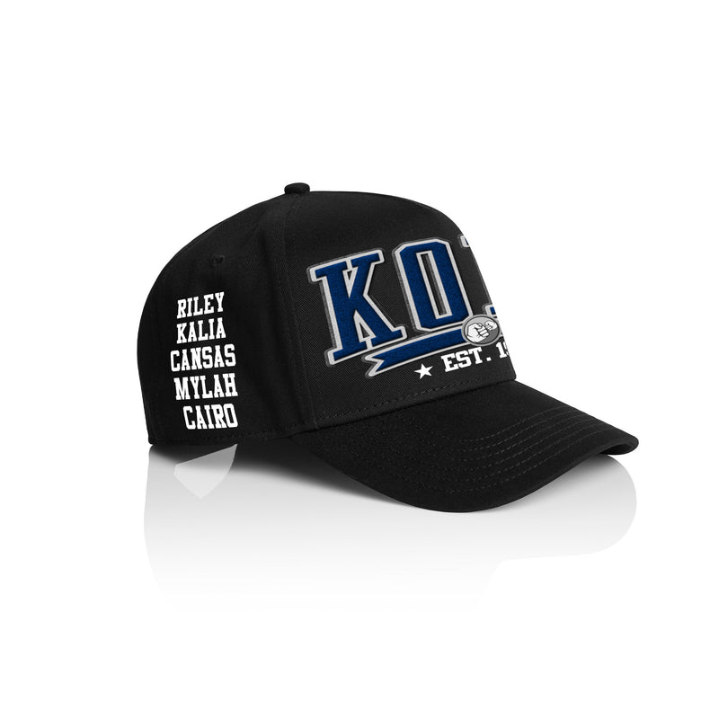 KORO COLLEGE STYLE_ Printed Frame Cap with Custom Date + names on side panel