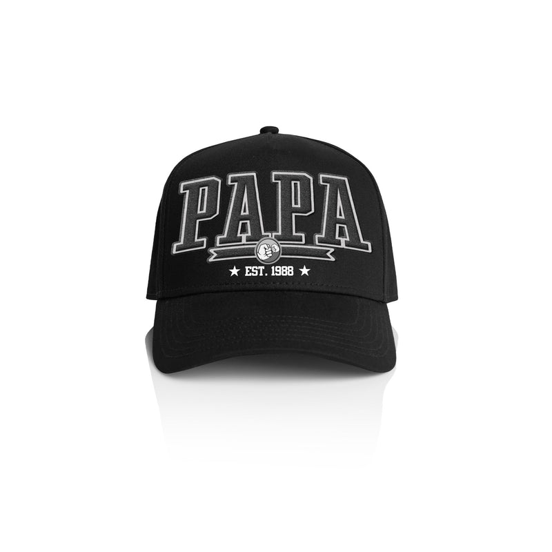 PAPA COLLEGE STYLE_ Printed Frame Cap with Custom Date + names on side panel