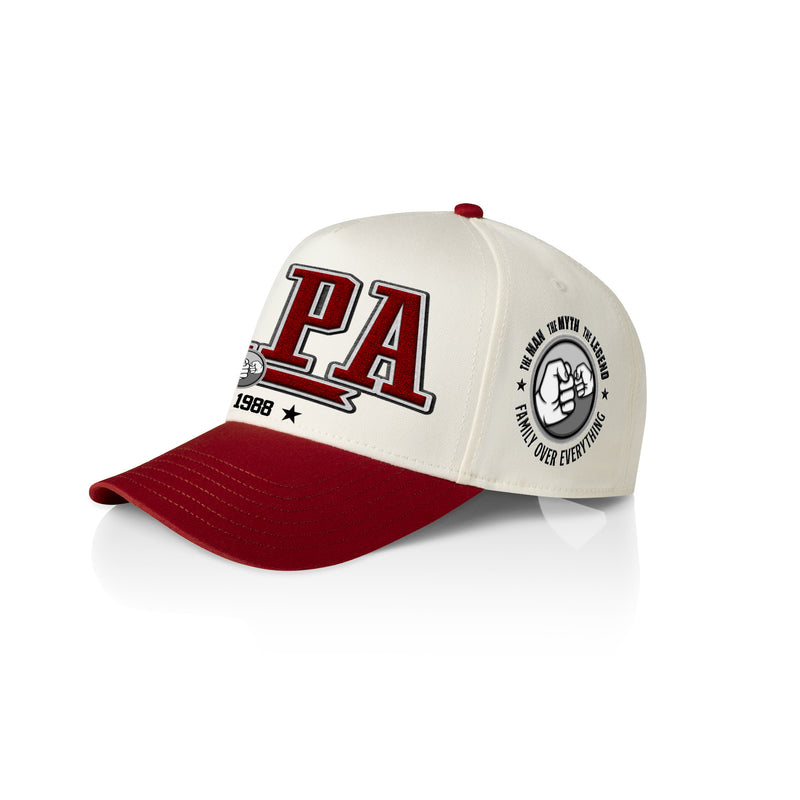 PAPA COLLEGE STYLE_2TONE Printed Frame Cap with Custom Date + names on side panel