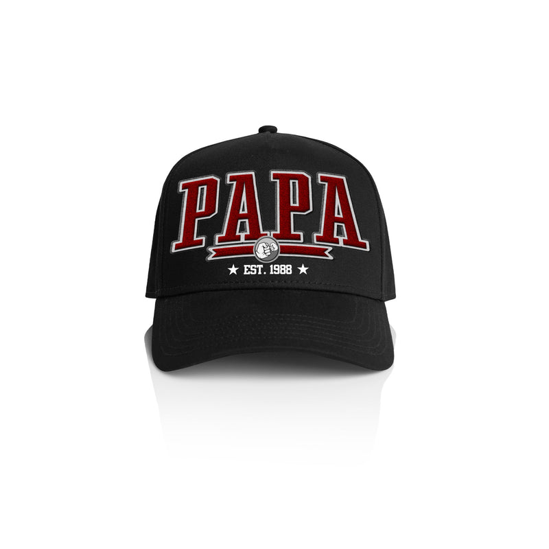 PAPA COLLEGE STYLE_ Printed Frame Cap with Custom Date + names on side panel