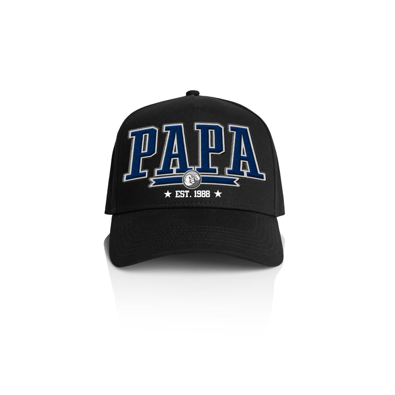 PAPA COLLEGE STYLE_ Printed Frame Cap with Custom Date + names on side panel