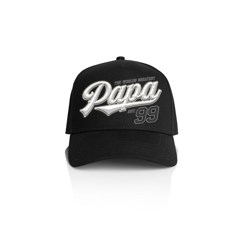 PAPA SWOOSH STYLE_ Printed Frame Cap with Custom Date + names on side panel