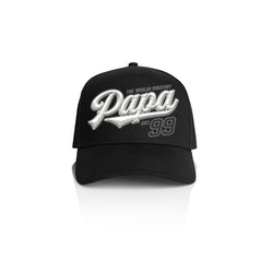 PAPA 3D TEAM SCRIPT STYLE_ Printed Frame Cap with Custom Date + names on side panel