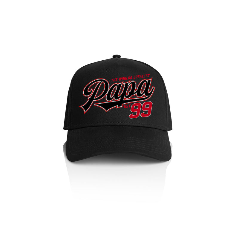 PAPA SWOOSH STYLE_ Printed Frame Cap with Custom Date + names on side panel