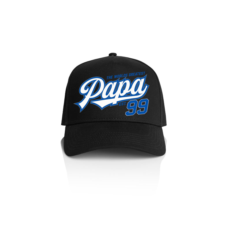 PAPA SWOOSH STYLE_ Printed Frame Cap with Custom Date + names on side panel