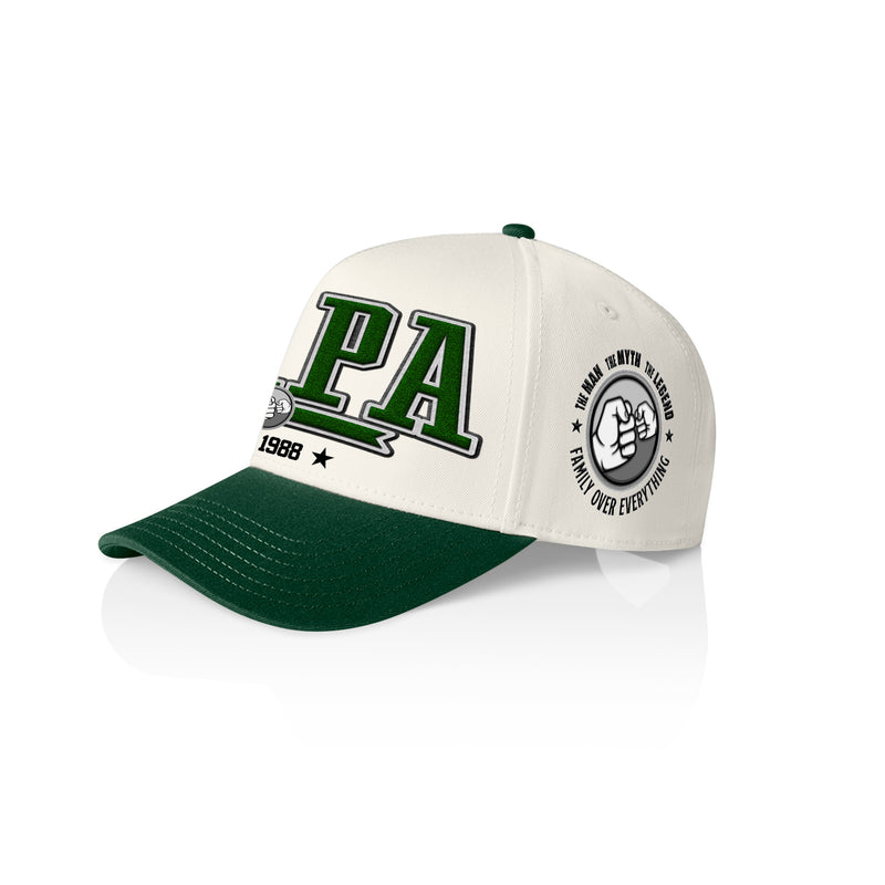 PAPA COLLEGE STYLE_2TONE Printed Frame Cap with Custom Date + names on side panel