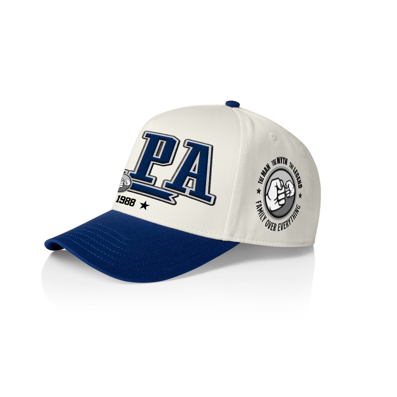 PAPA COLLEGE STYLE_2TONE Printed Frame Cap with Custom Date + names on side panel