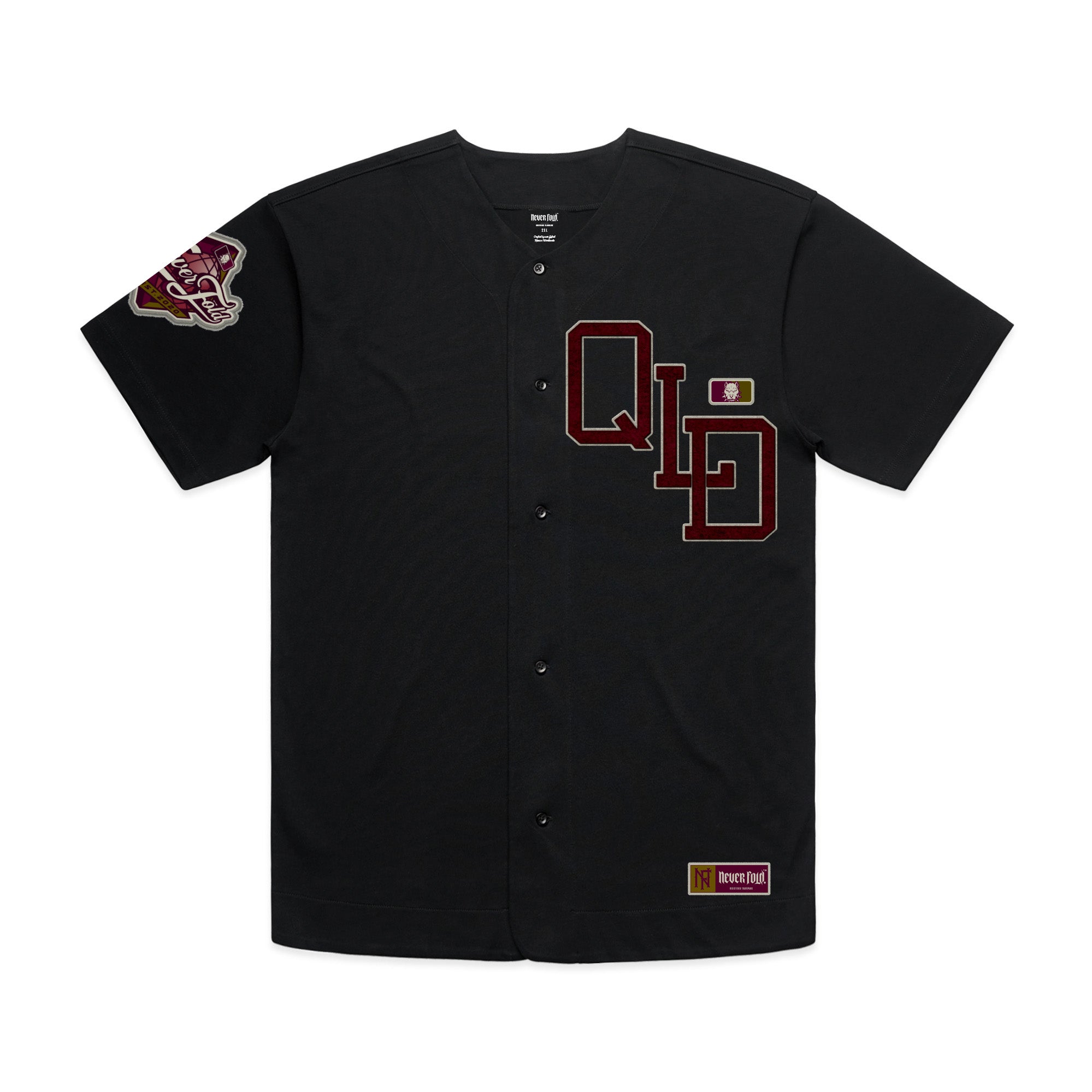 QLD Heavy Hitter Baseball Jersey - Black – Custom Teez NZ