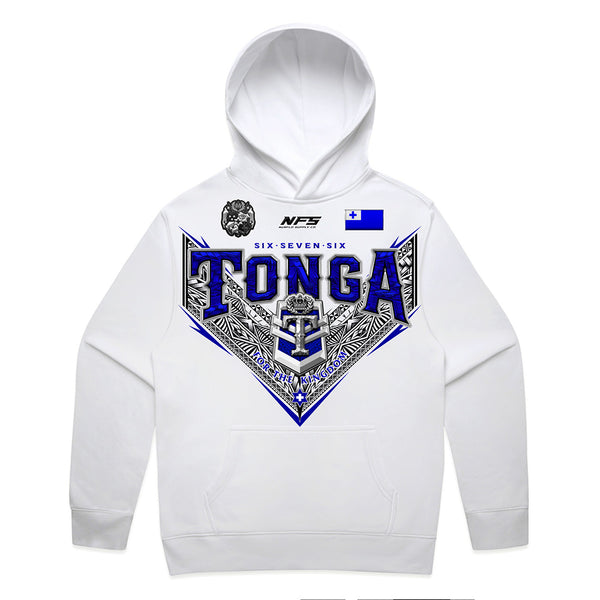 Tonga Royalty V League Relax Hoodie - White