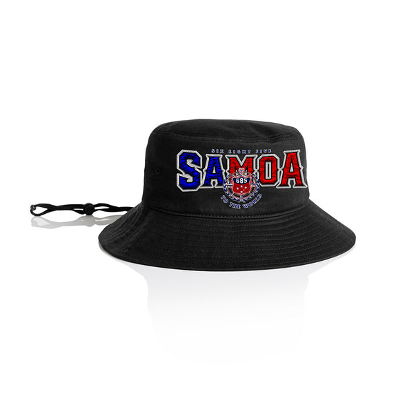 Samoa Team Arch Wide Brim Bucket Hat - BLACK