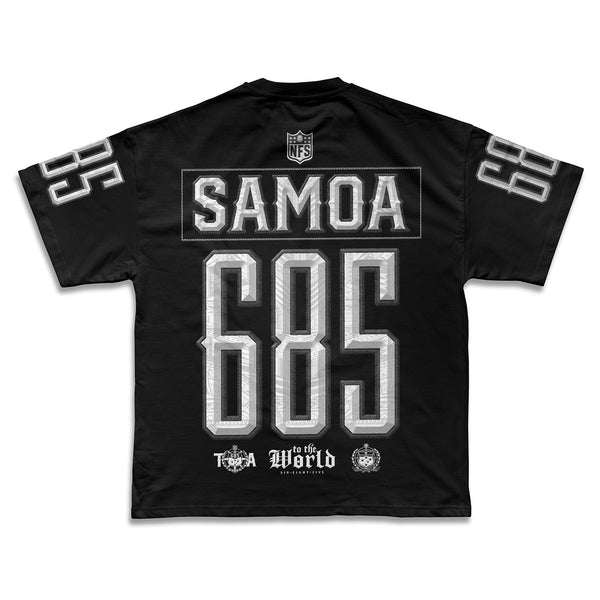 Samoa 685 NFL Grid Iron Tee | Super Heavyweight Oversize_BLACK