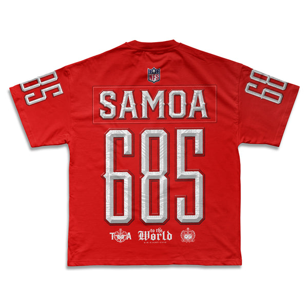 Samoa 685 NFL Grid Iron Tee | Super Heavyweight Oversize_RED