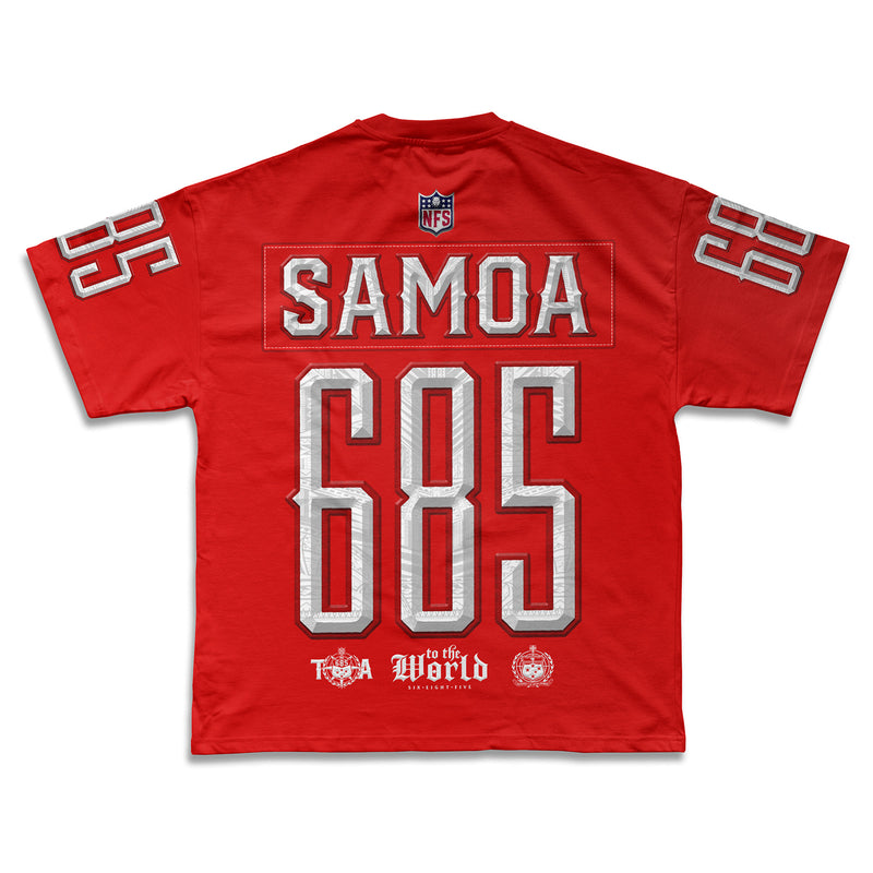 Samoa 685 NFL Grid Iron Tee | Super Heavyweight Oversize_RED