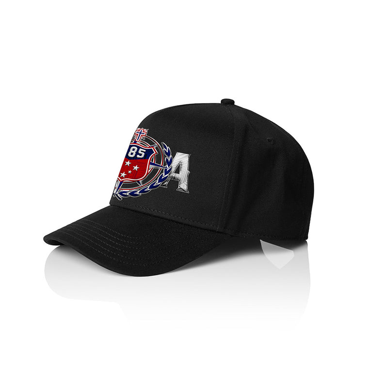 Samoa Team Coat of Arms A-Frame Cap - BLACK-BLACK