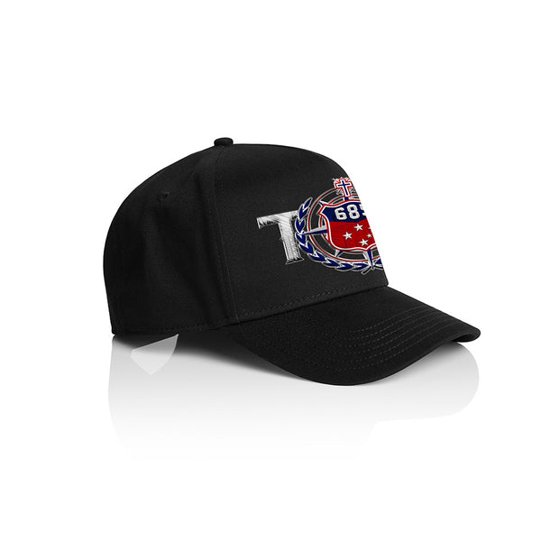 Samoa Team Coat of Arms A-Frame Cap - BLACK-BLACK