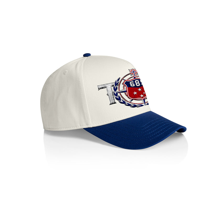 Samoa Team Coat of Arms A-Frame Cap - 2TONE ROYAL-WHITE