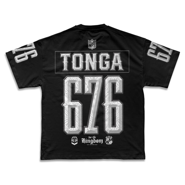 Tonga 676 NFL Grid Iron Tee | Super Heavyweight Oversize_BLACK