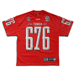 Tonga 676 NFL Grid Iron Tee | Super Heavyweight Oversize_RED
