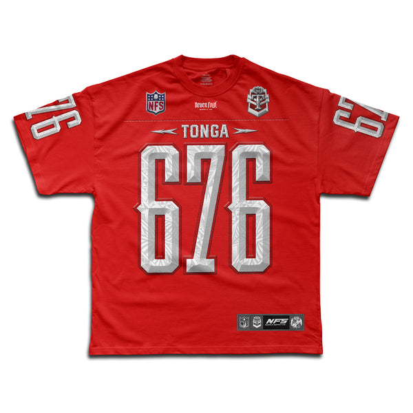 Tonga 676 NFL Grid Iron Tee | Super Heavyweight Oversize_RED