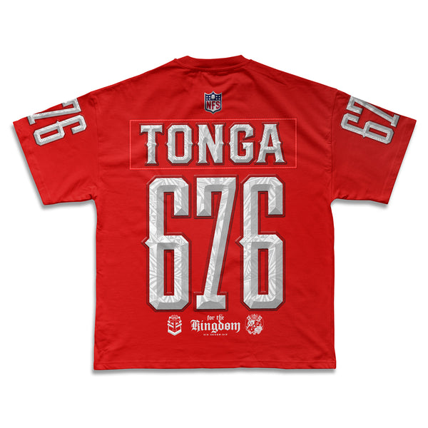 Tonga 676 NFL Grid Iron Tee | Super Heavyweight Oversize_RED